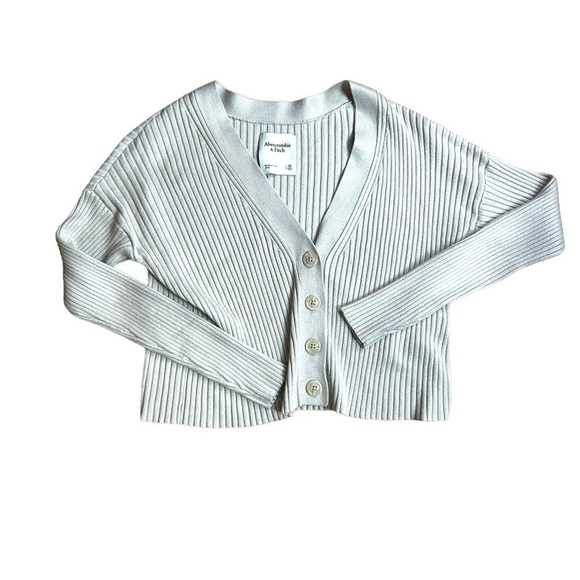 Abercrombie & Fitch | Elevated Ribbed Knit Cardigan in Light Tan Size XS - Picture 5 of 12